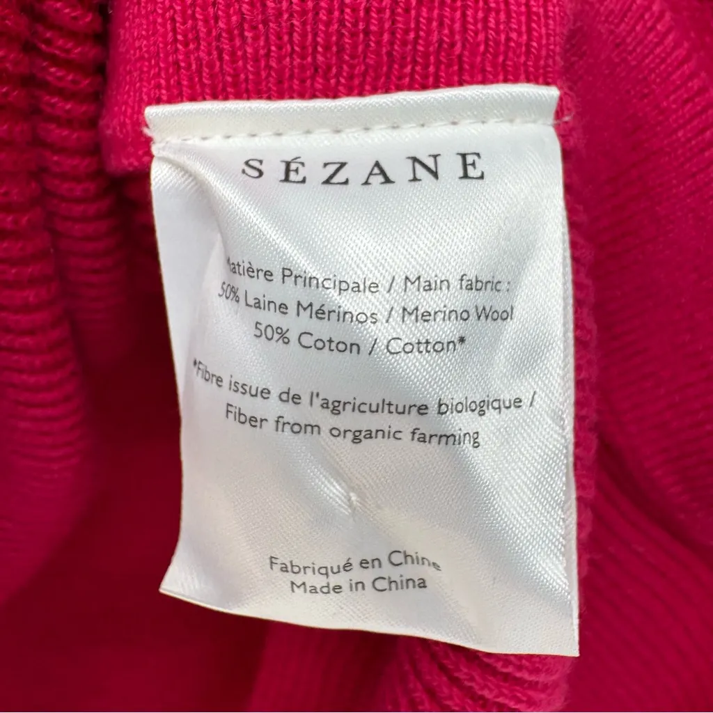 NWT Sézane Clément Jumper Merino Wool Cotton Sweater | Sz Small | Fuchsia Pink - Image 14