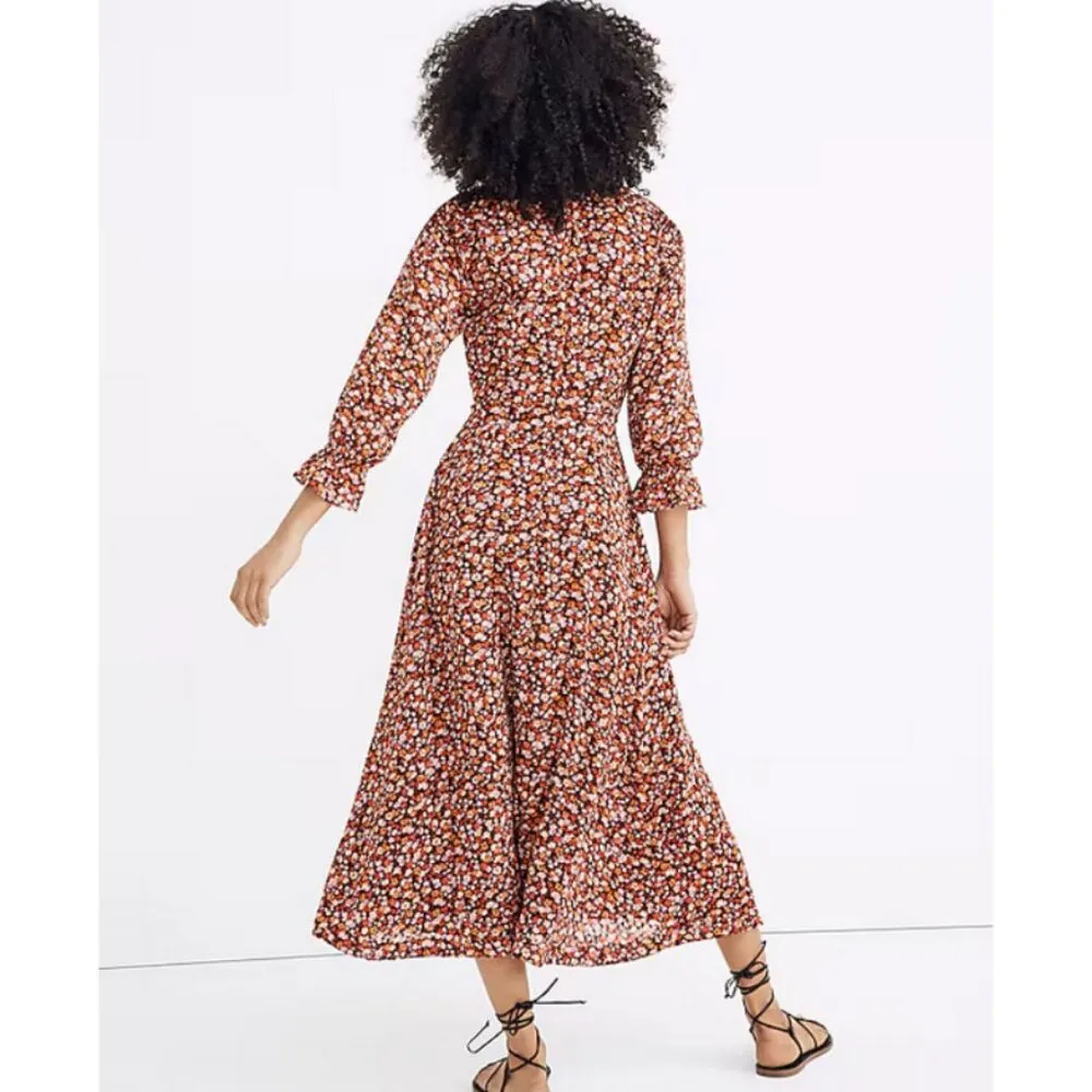 💕MADEWELL💕 Long-Sleeve Crossover Midi Dress ~ Clipdot Spring Prairie 12 - Image 4