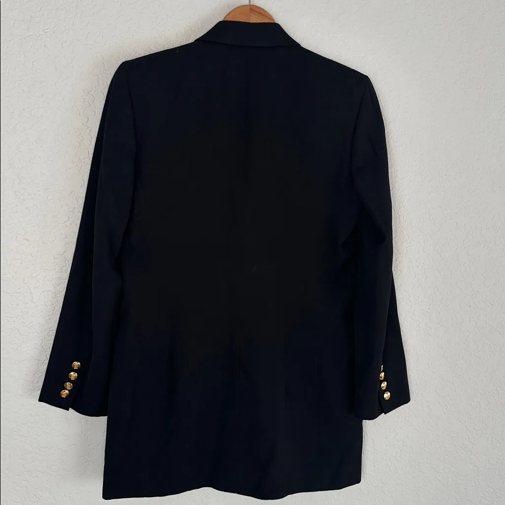 Vintage Austin Reed Black Blazer Gold Buttons Women’s Size 6 Nautical Preppy - Image 7