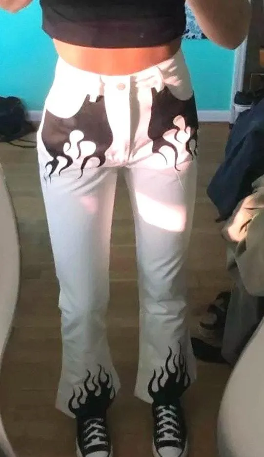 i.am.gia Black And White Flame Pants - Image 6