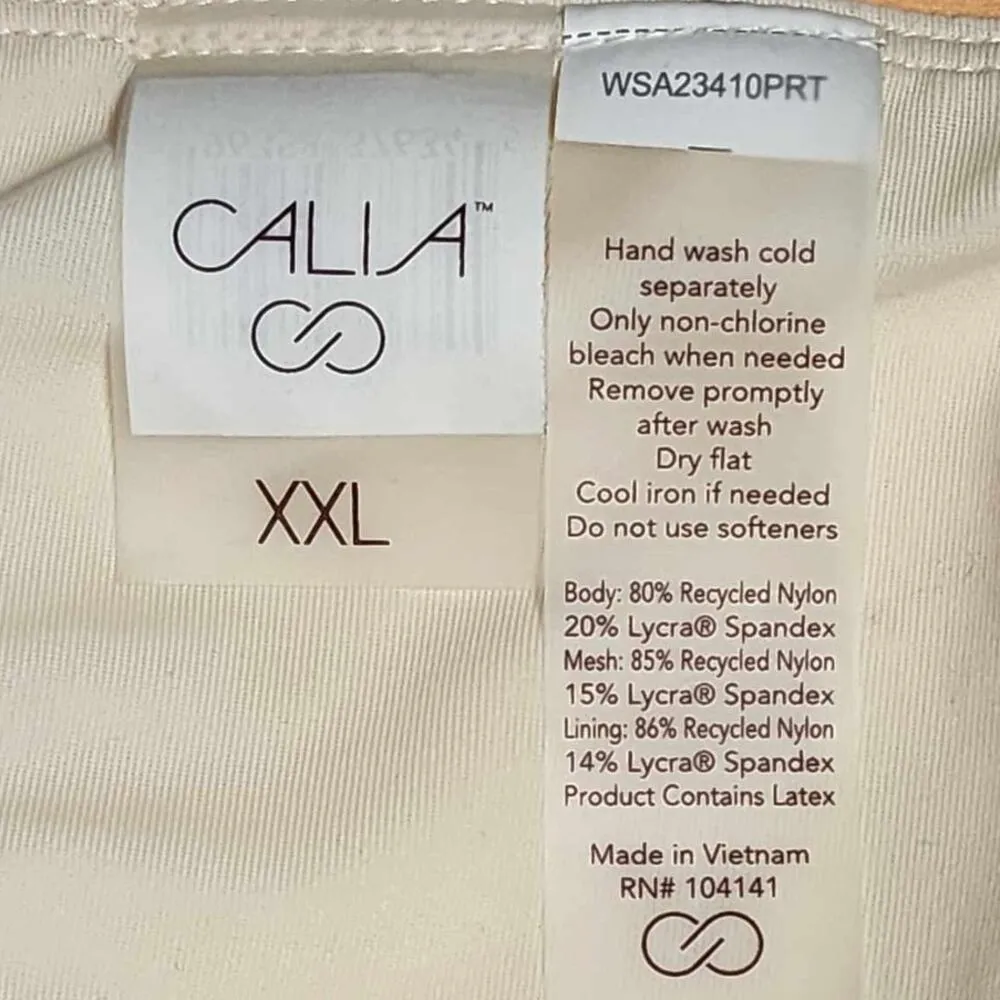 CALIA High Waisted Ruched Side Tie Swim Bikini Bottoms Orange Multi XXL *READ* - Image 4