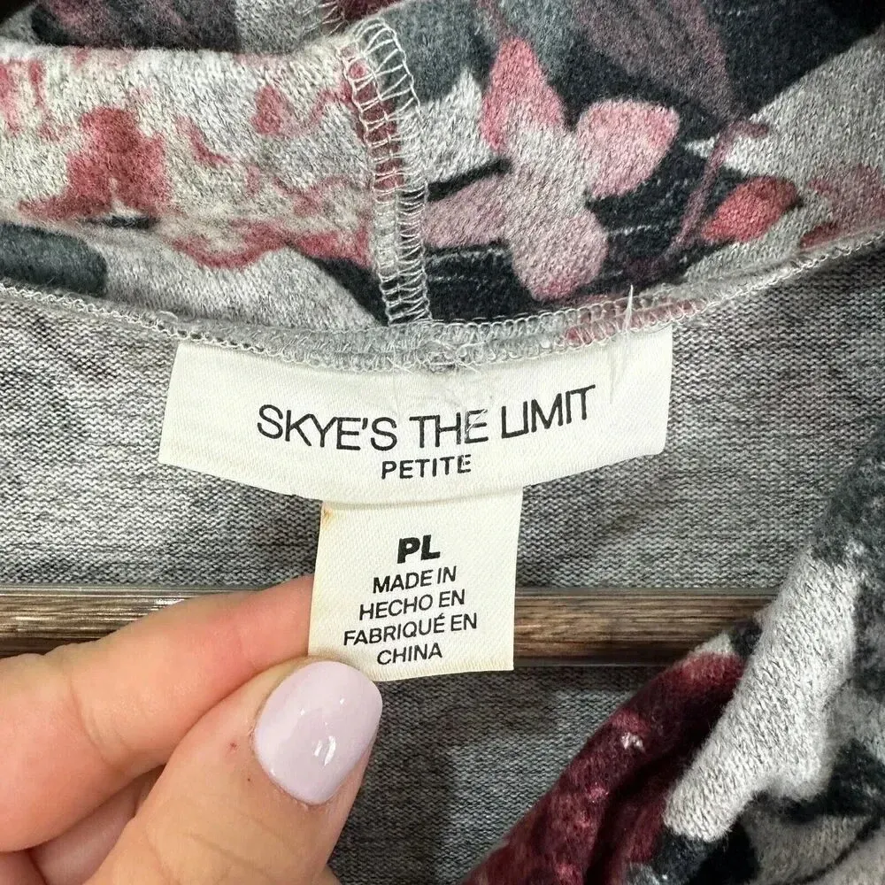 skyes the limit top womens petite large gray floral‎ funnel cowl neck feminine Size undefined - Image 2