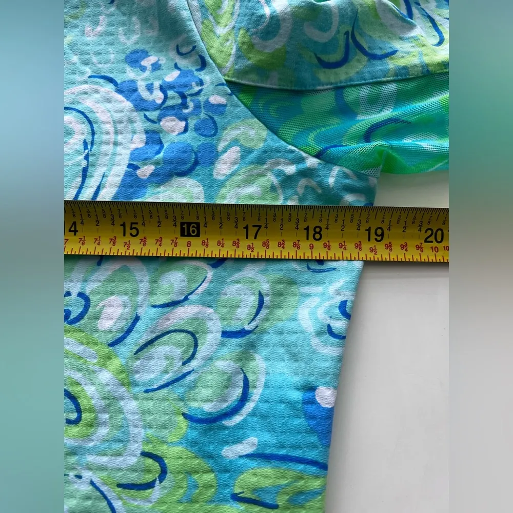 Ibkul blue green long sleeve top tee seafoam print golf lightweight breathable M Size M - Image 5