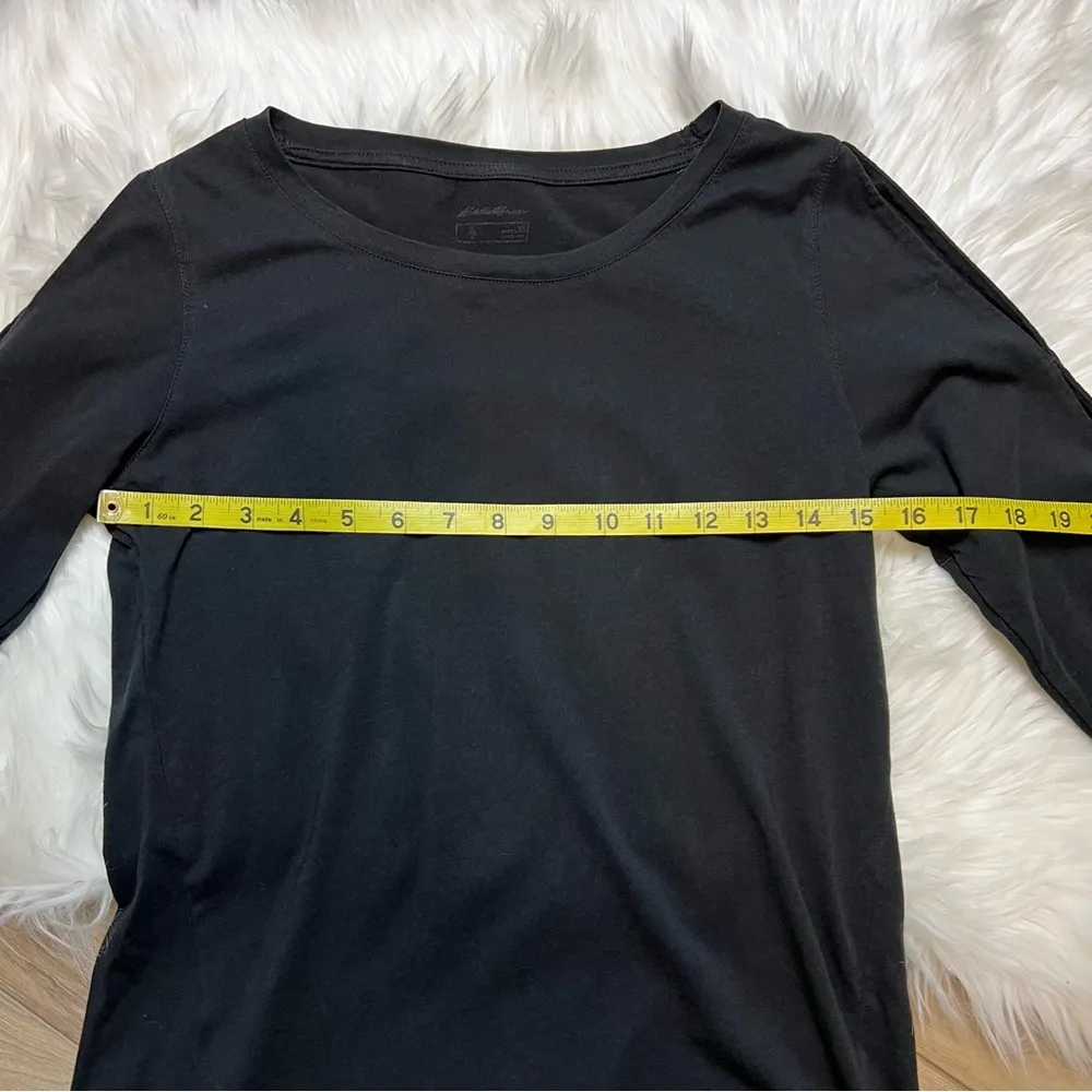 Eddie Bauer 3/4 Sleeve Keyhole Sleeve Black Top. Size XSmall. - Image 6
