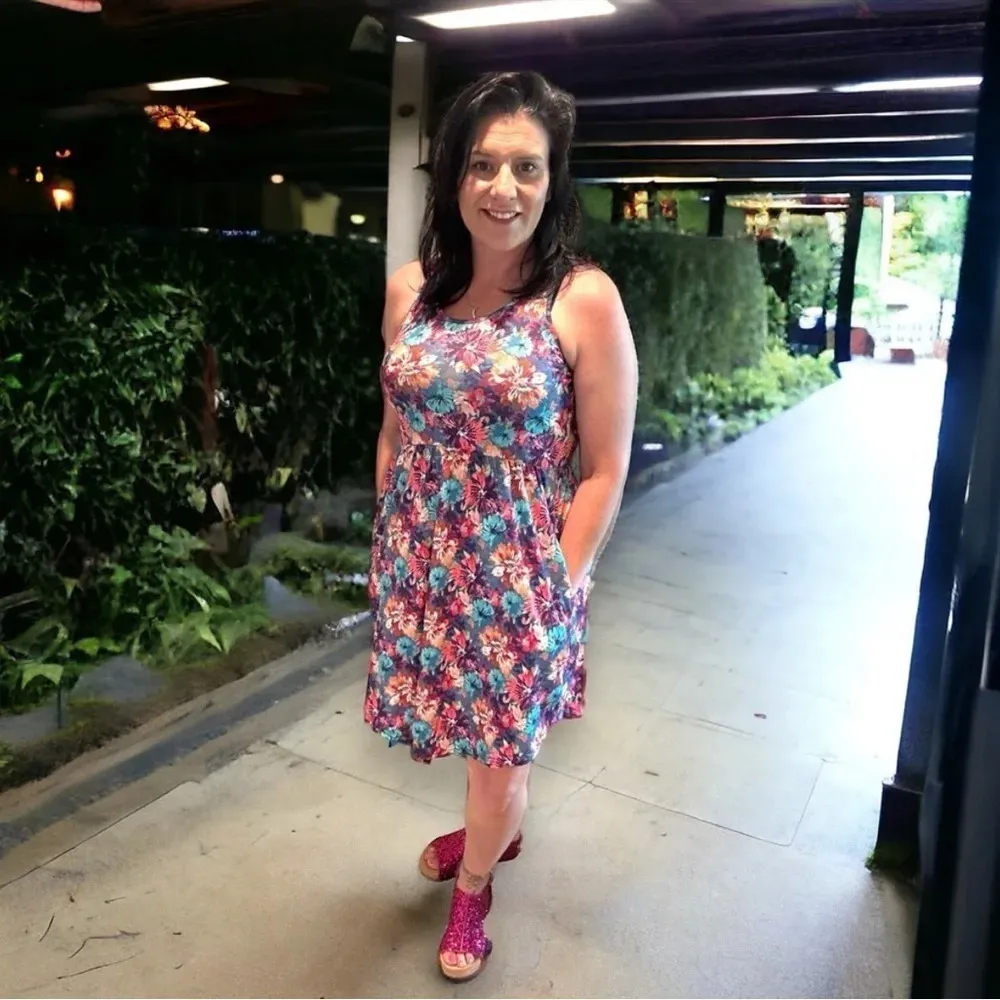 Shirley &‎ Stone Dear Dress floral rainbow Pink Size 4X - Image 8