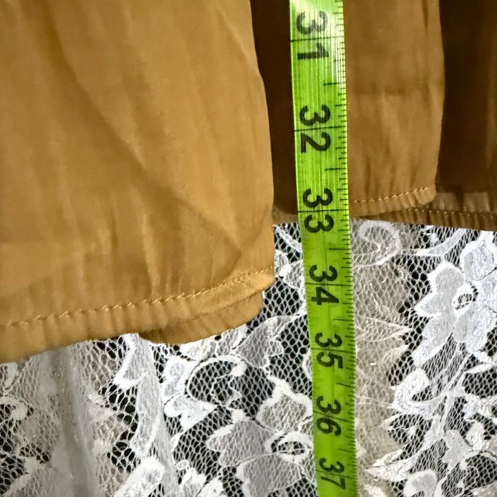 Rachel Zoe yellow gold Maxi Skirt with seashell Detail drawstring tiered peasant - Image 15