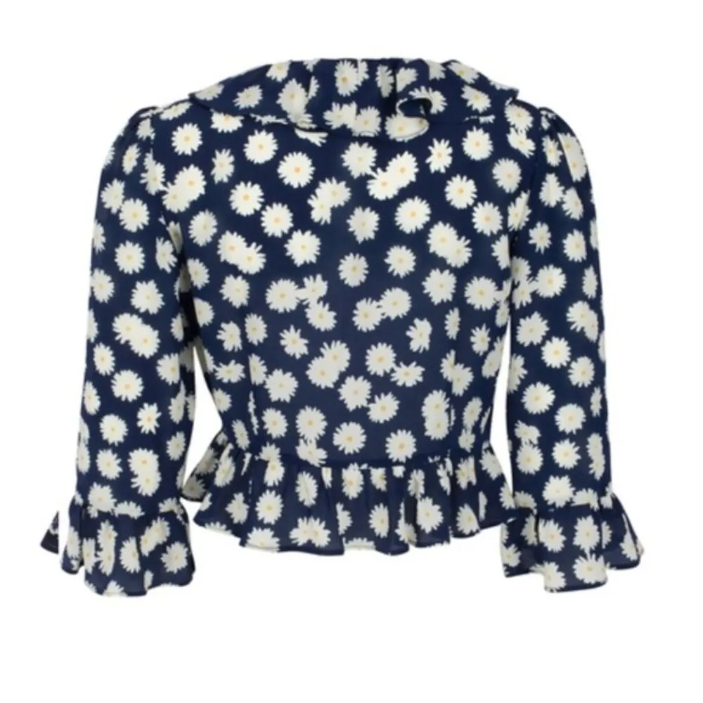 Realisation Par 💕💕 Cher Top ~ 100% Silk Daisy Print Medium - Image 11