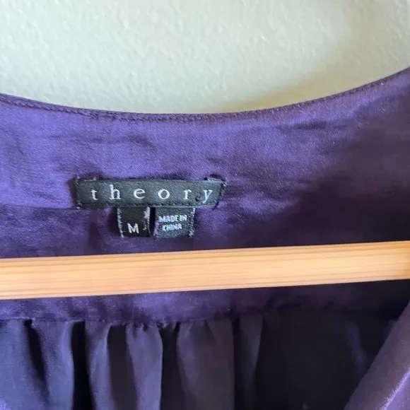 Theory  Button Down Purple Tank Top Blouse Womens Size M‎ - Image 2