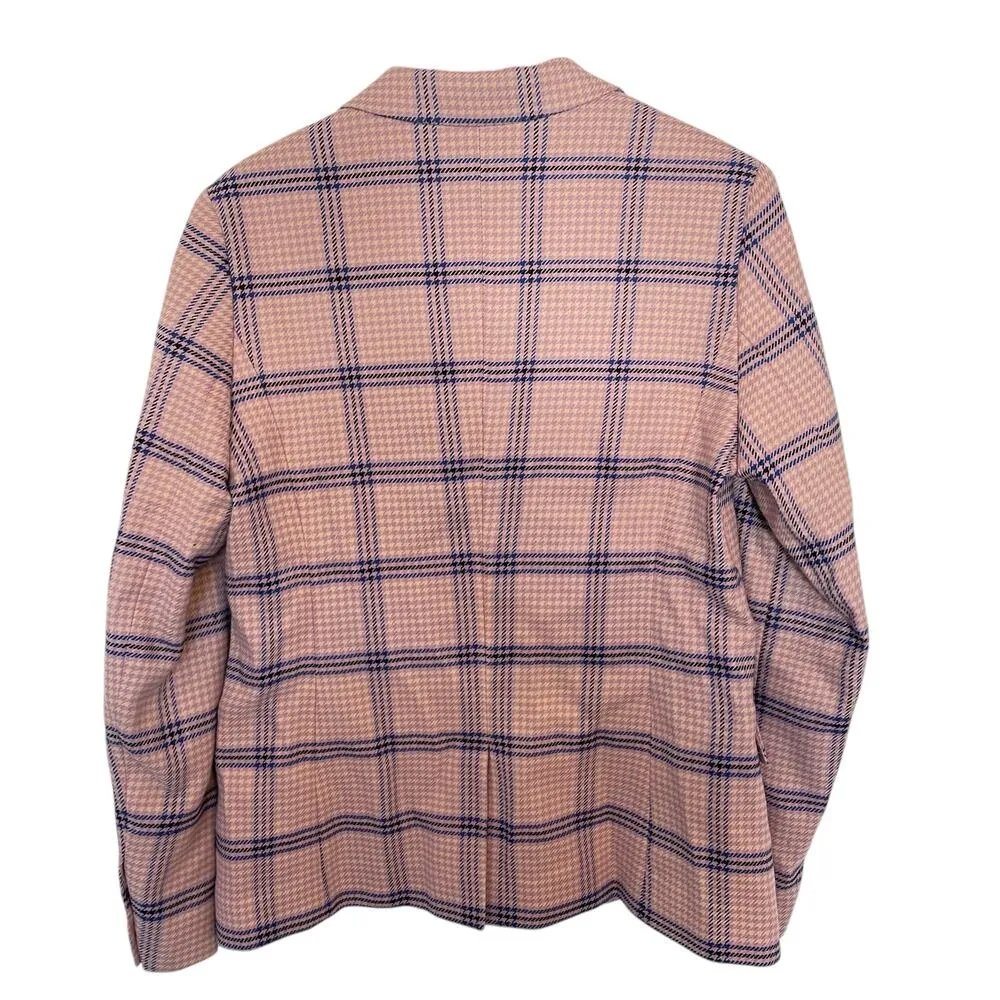 Scotch & Soda Houndstooth Checked Classic Tailored Blazer Womens Pink Size M - Image 7