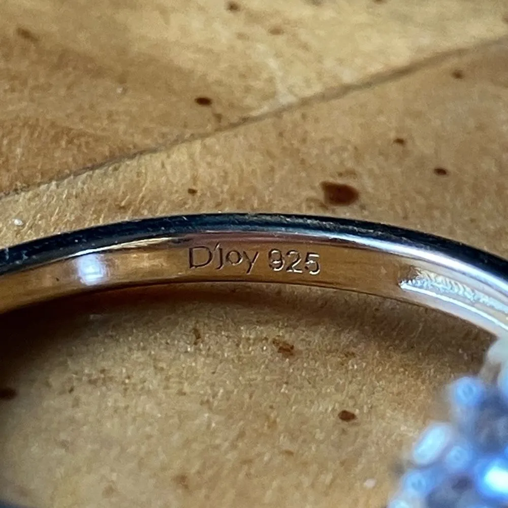 Natural Red Garnet Sterling Silver Halo Ring Size 7 Gold - Image 5