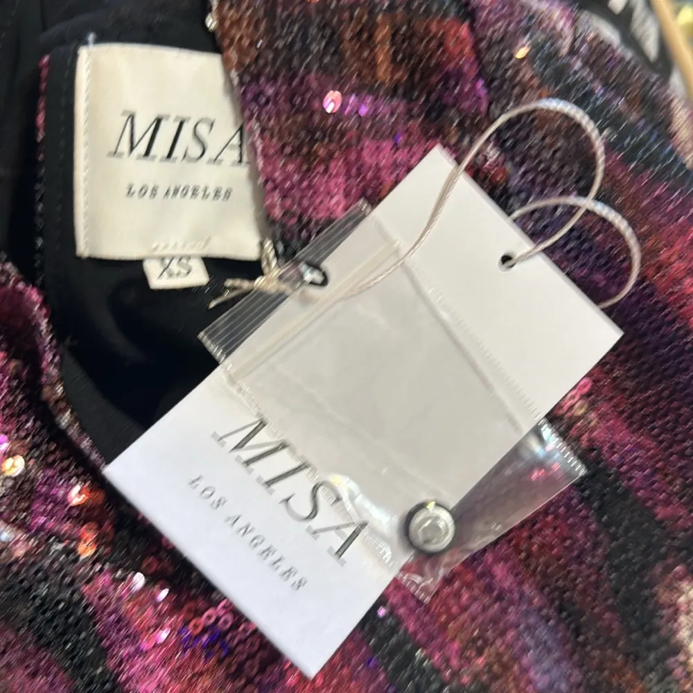 Misa Los Angeles Divia Dress in Fuchsia Ikat Sequin  size XS ladies - Image 12