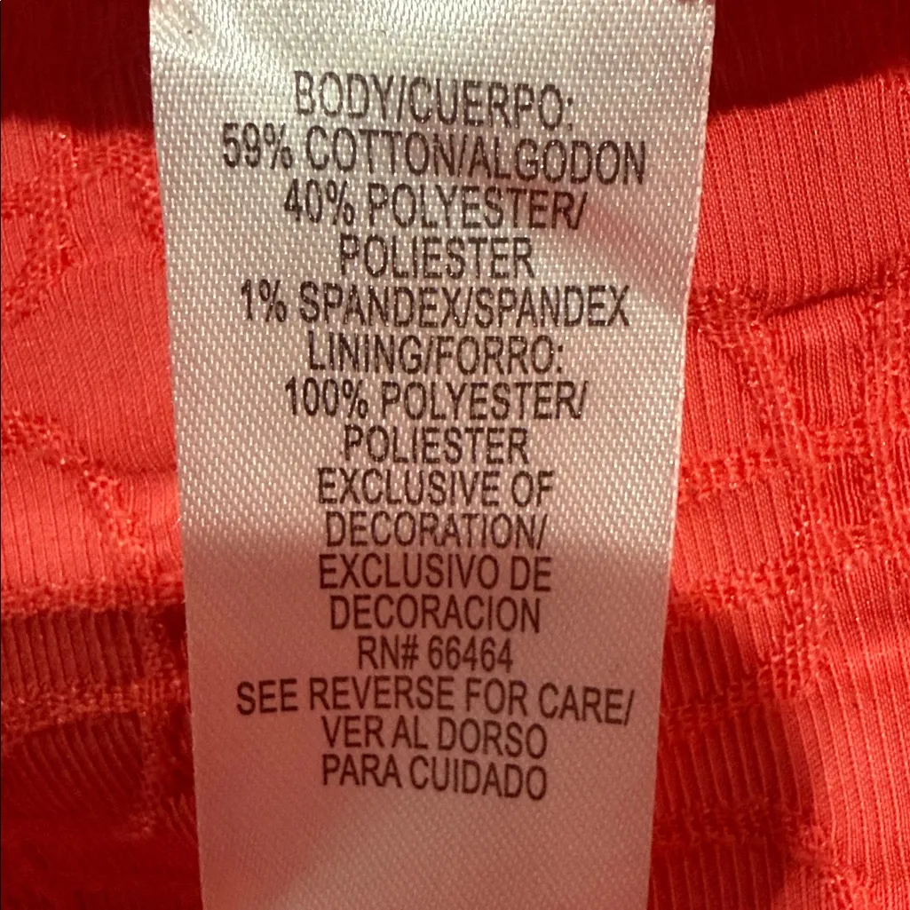 Sandra Darren  Vibrant Red Patterned Dress - Image 14