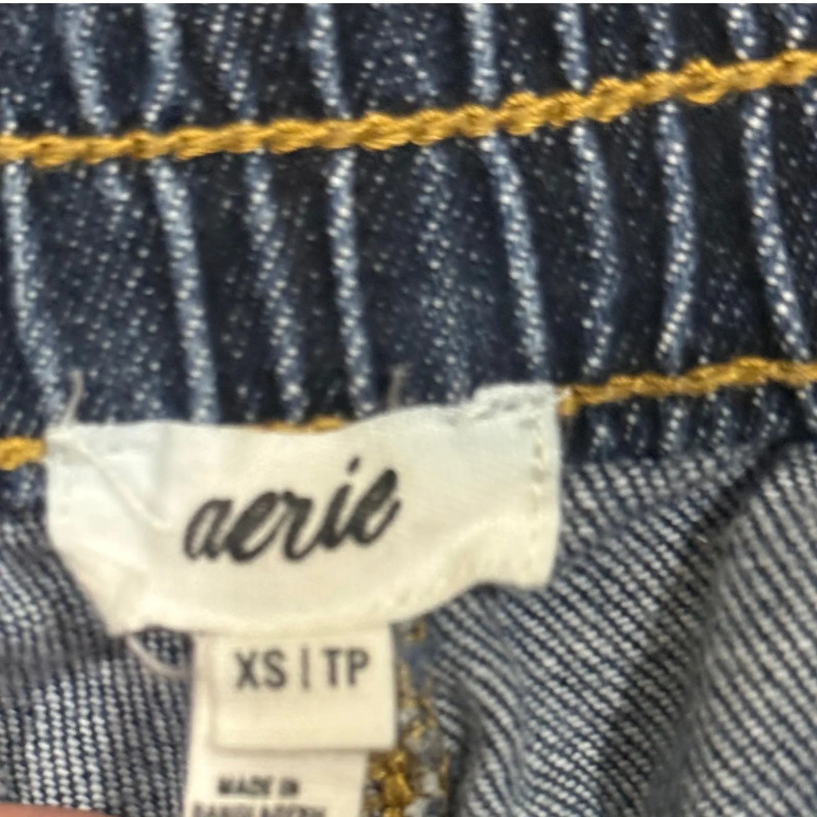 Aerie Women's Blue Denim Distressed Cutoff Shorts XS Elastic Waist - Image 2