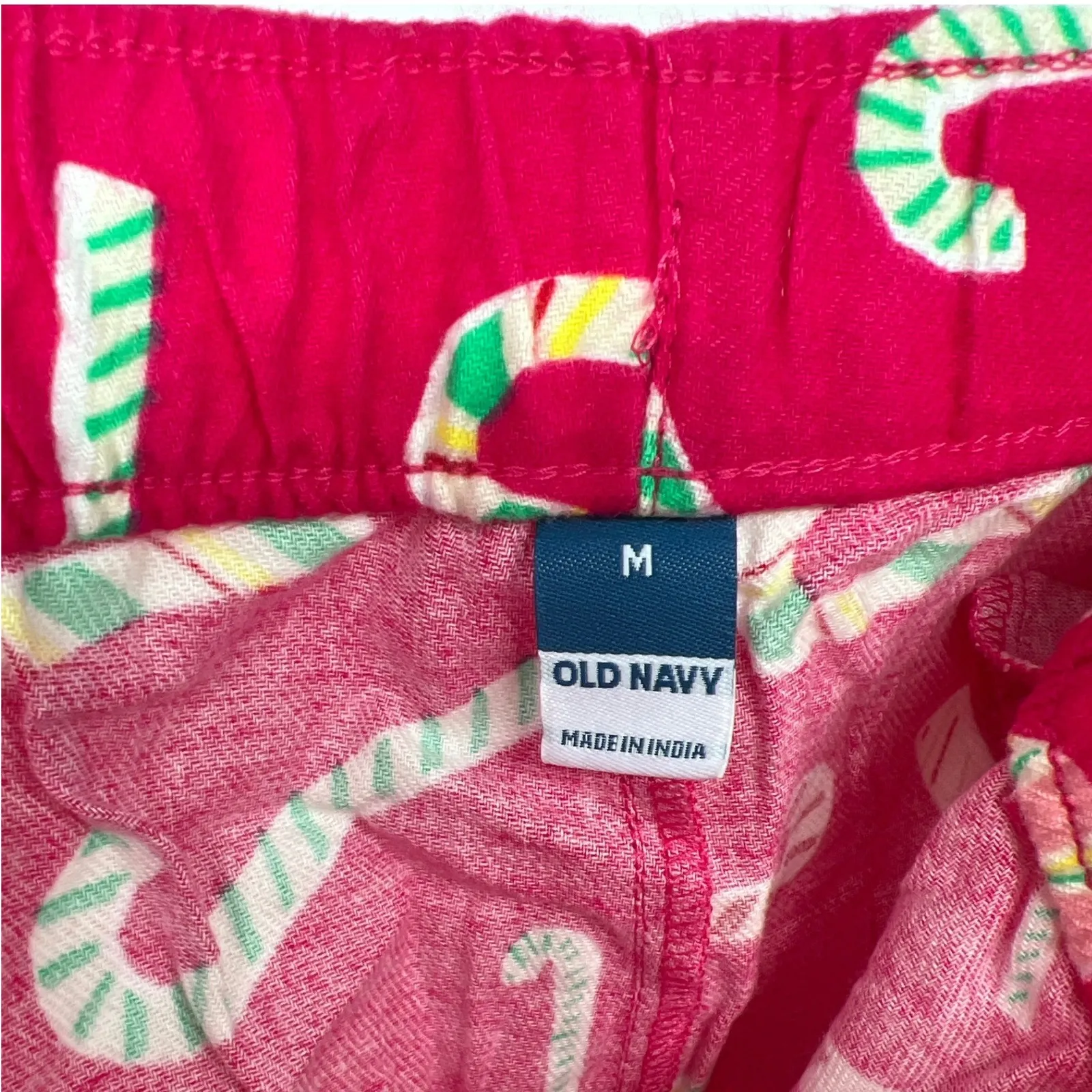 Old Navy Flannel Pajama PJ Pants Candy Cane Print Hot Pink Women's Medium NWT - Image 4
