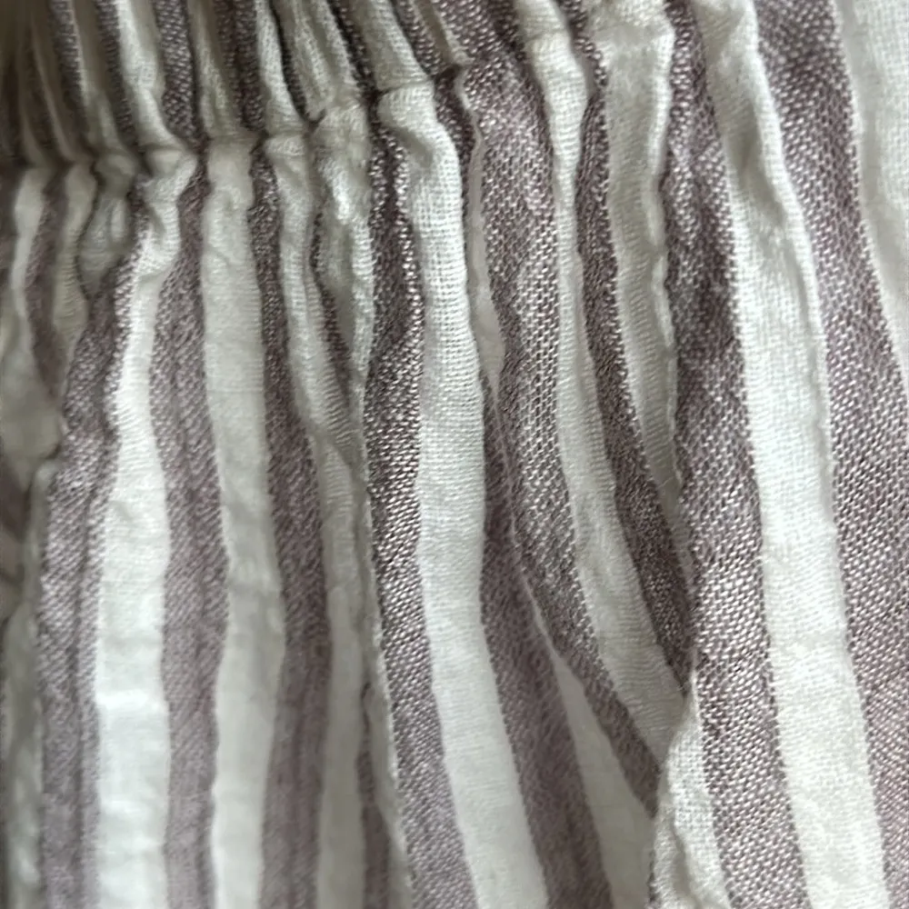 Hem & Thread Striped Off-Shoulder Dress - Gray and White - Image 2