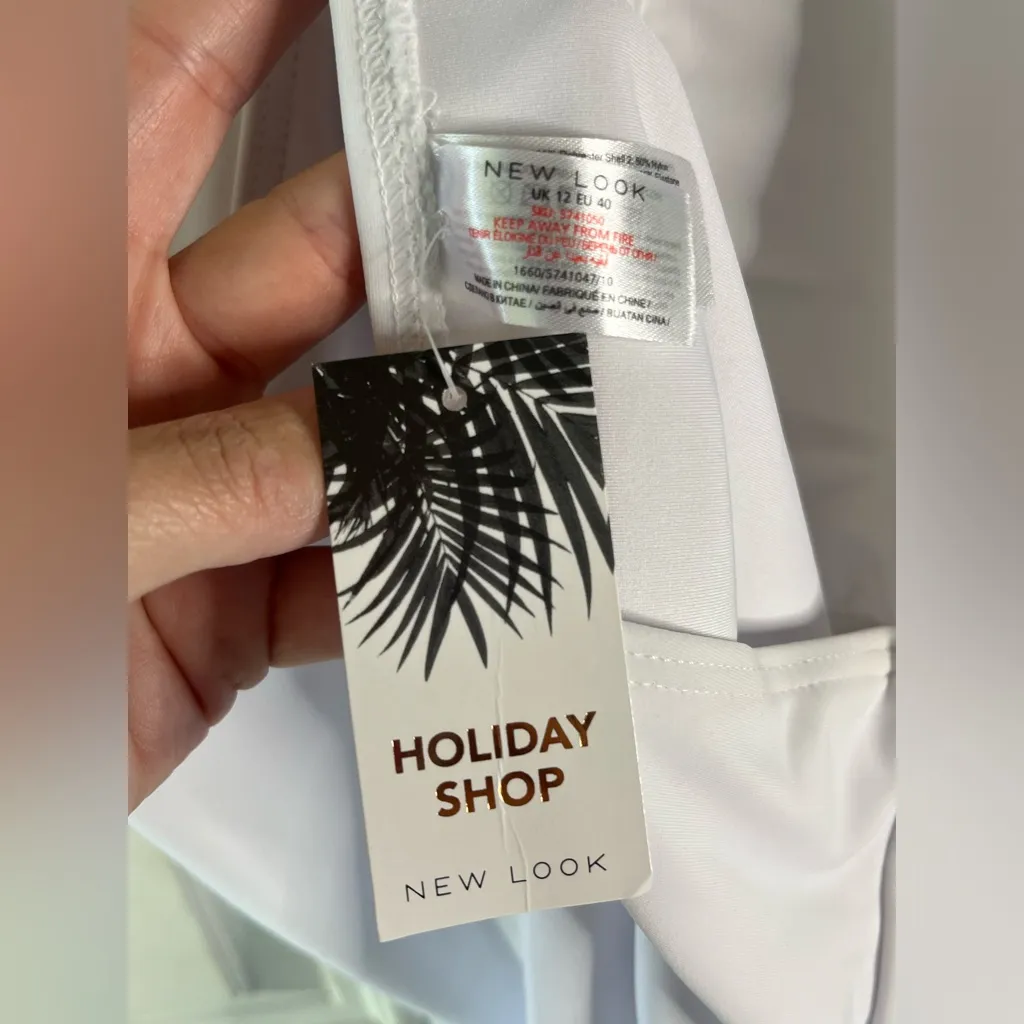 New Look Sequin Plunge white Swimsuit NWT size 8 uk 12 Swimwear - Image 10