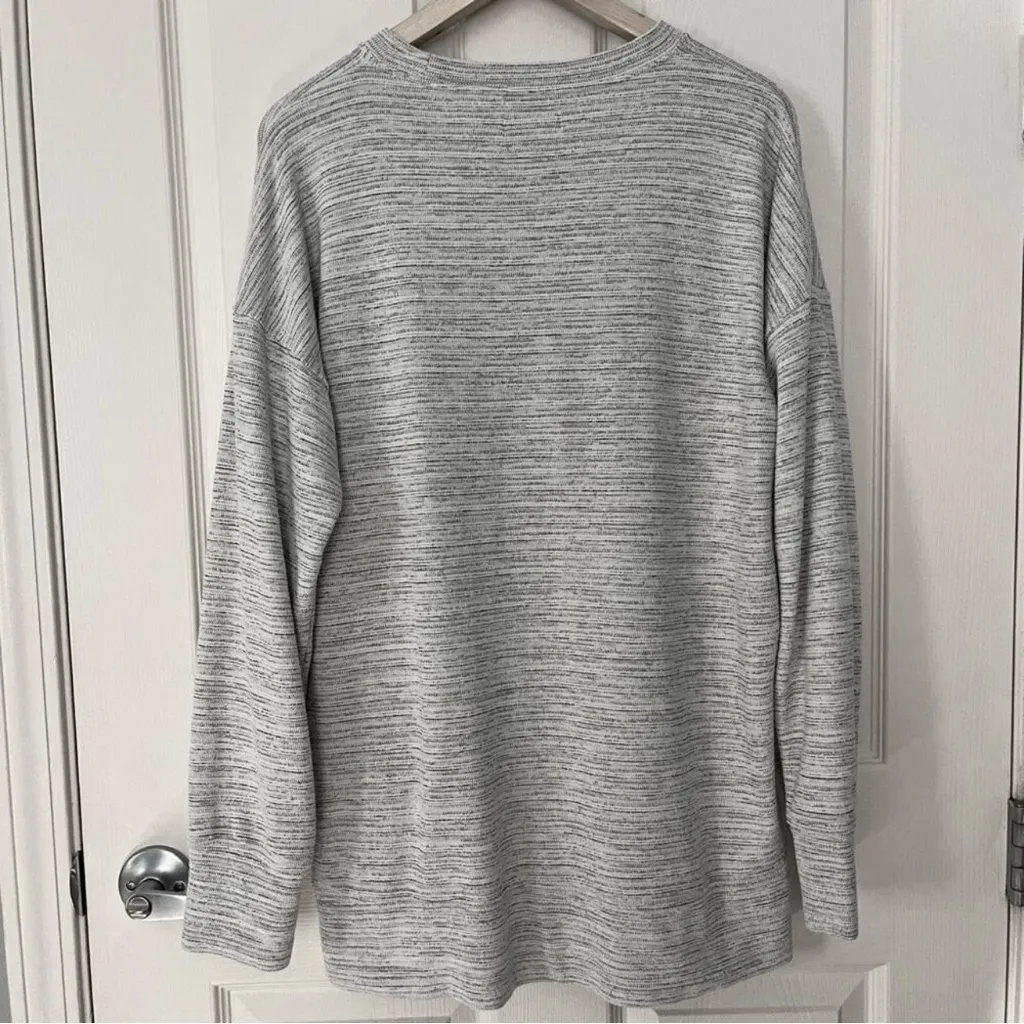 Aerie Marled Oversized Crew Neck Sweater (Gray) - Small - Image 3