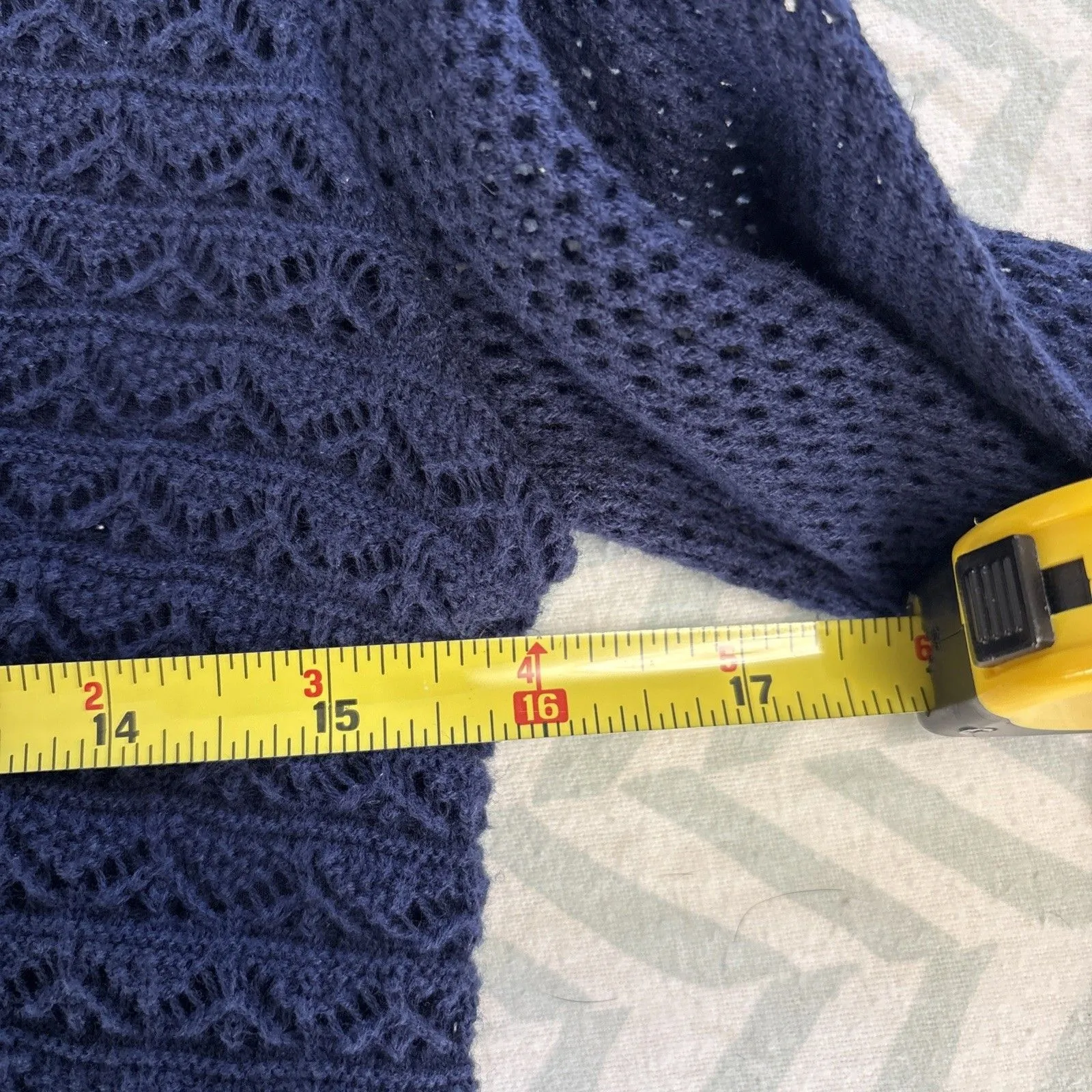 Lilly Pulitzer Athena Crochet True Navy Cotton Knit Sweater Dress Small - Image 5