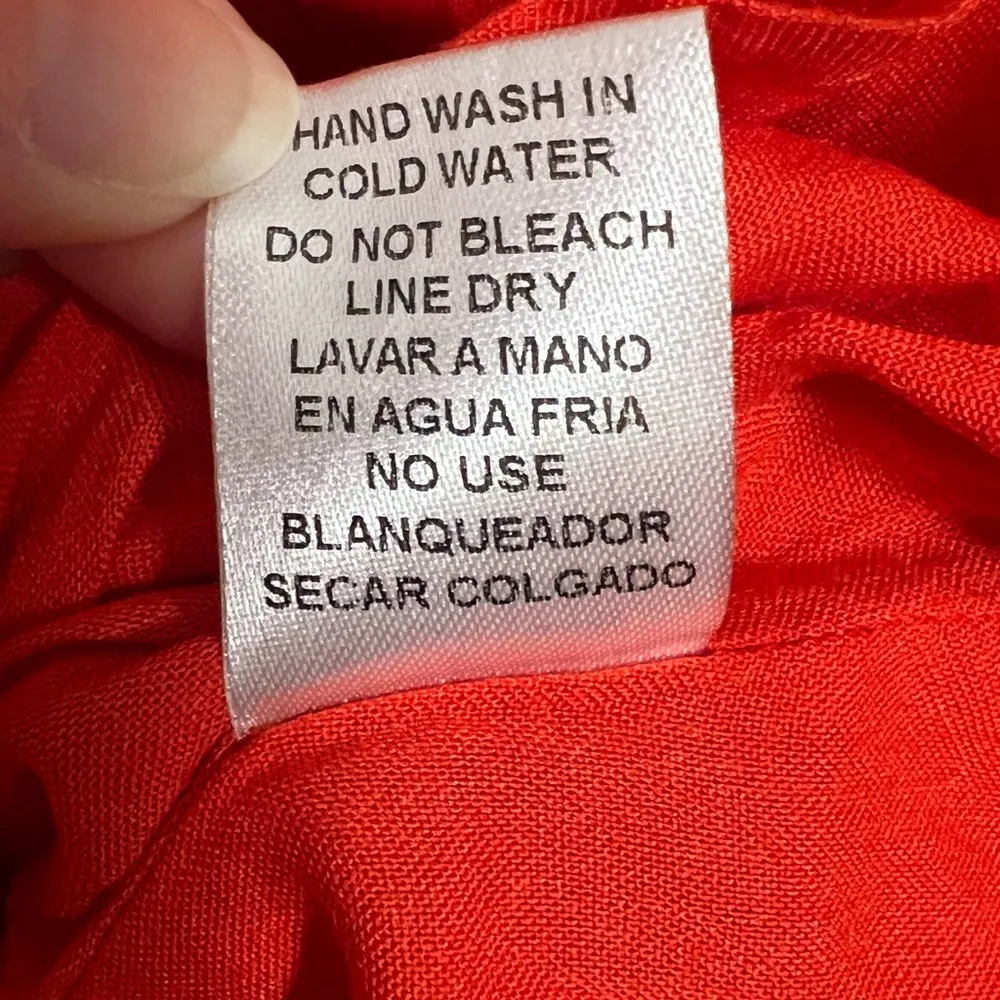 Vici Red Cotton Flutter Sleeve Tie-Back Dress | Size Small - Image 6