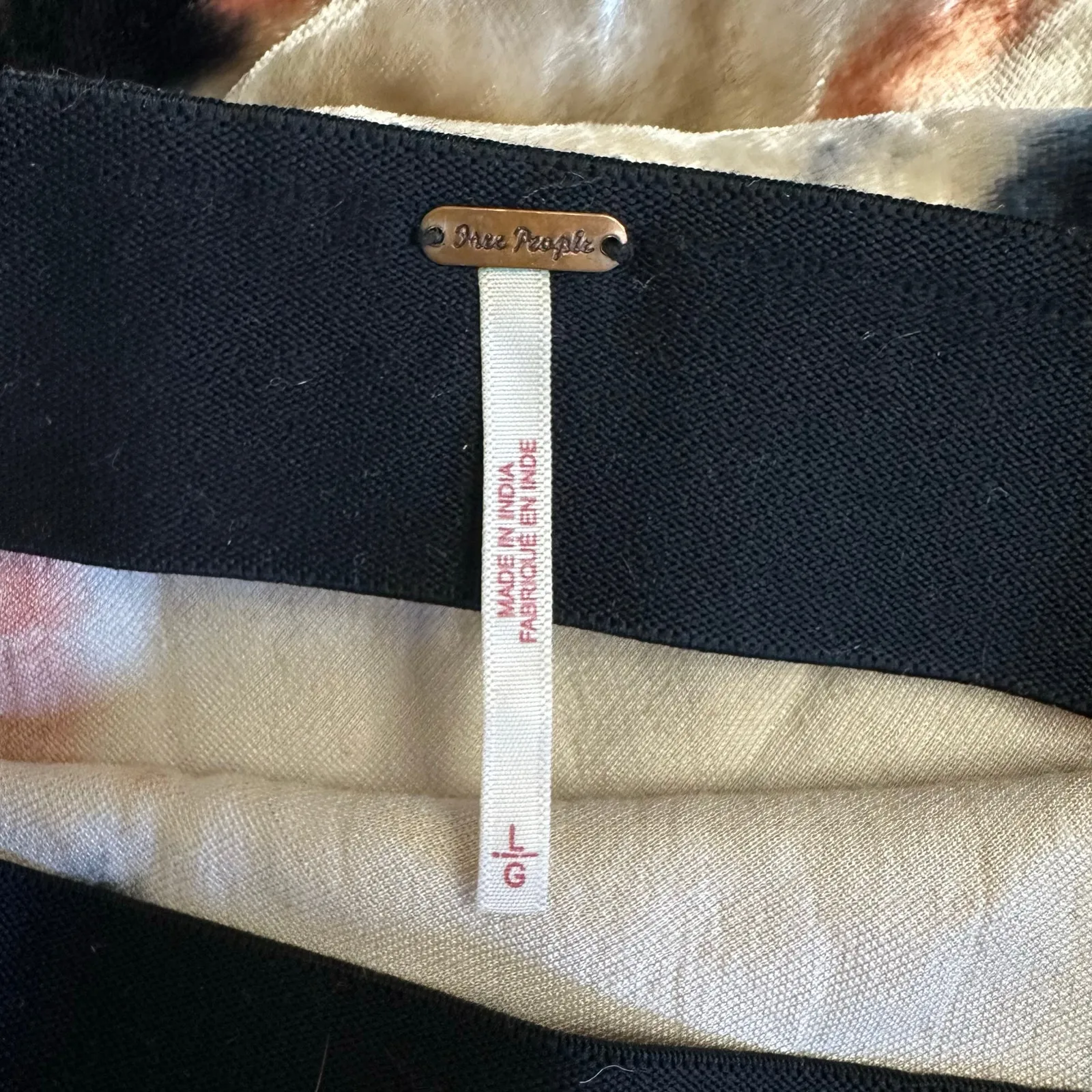 Free People Serious Swagger Tie Dye Crushed Velvet Midi Skirt Elastic Waist L - Image 2