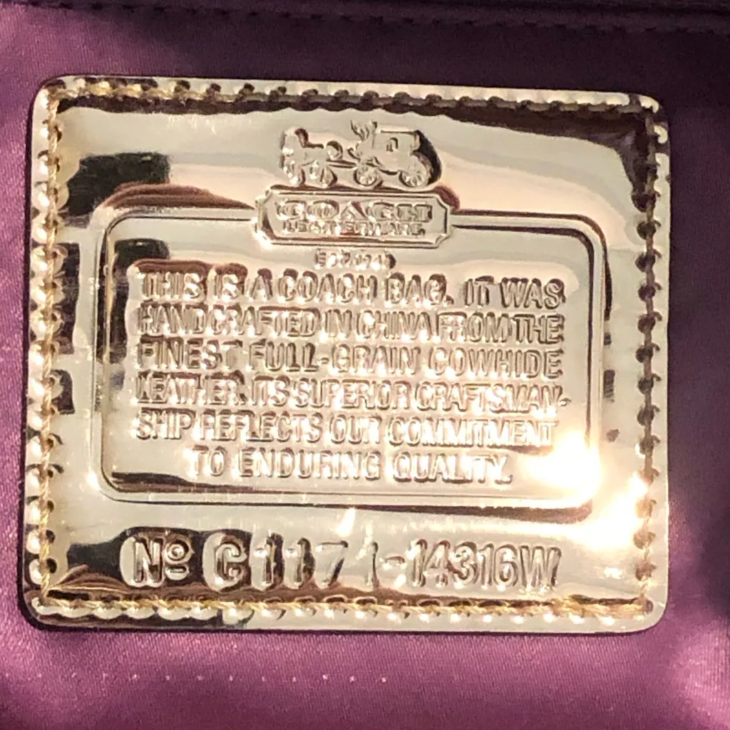 Vintage COACH Full Grain Brown Leather Top Handle Shoulder Bag NWOT - Image 9