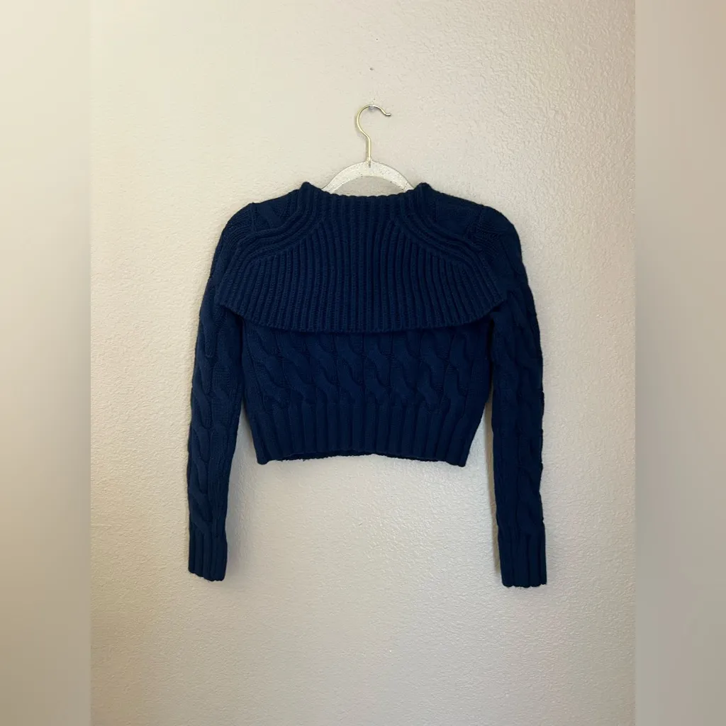 Rebecca Taylor Marino Chainette Pullover Chunky Cable Knit Sweater Size XS - Image 5