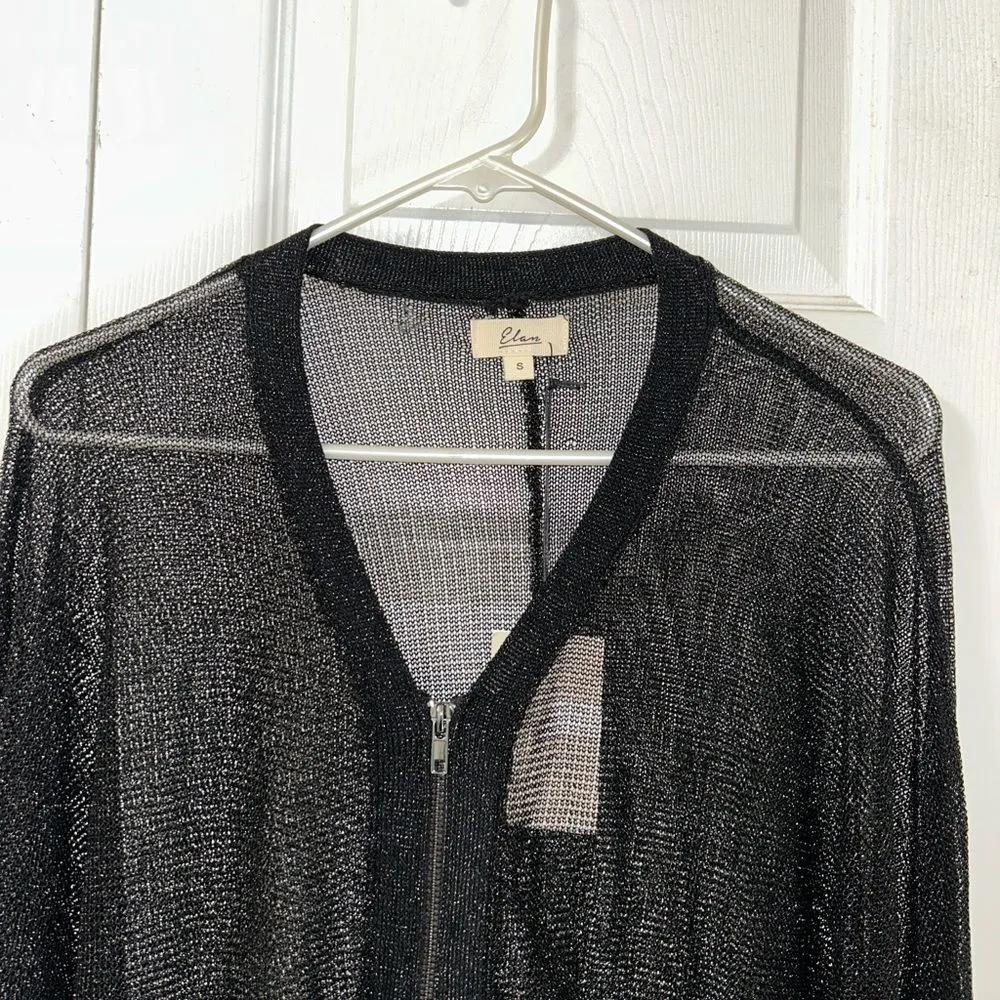 Elan Silver Sheer Knitted Zip Up
Cardigan(Size Small) - Image 7