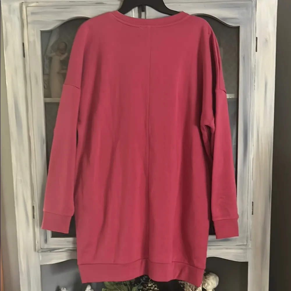 Long Sleeve Sweatshirt Dress Red Size XL - Image 4