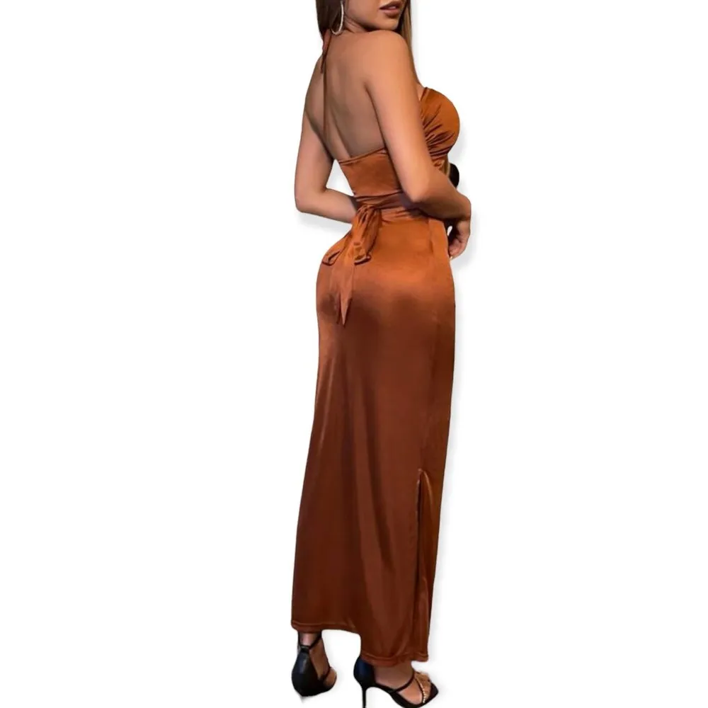 Shein Satin Halter Top & Maxi Skirt 2-Piece Set - L - Image 77