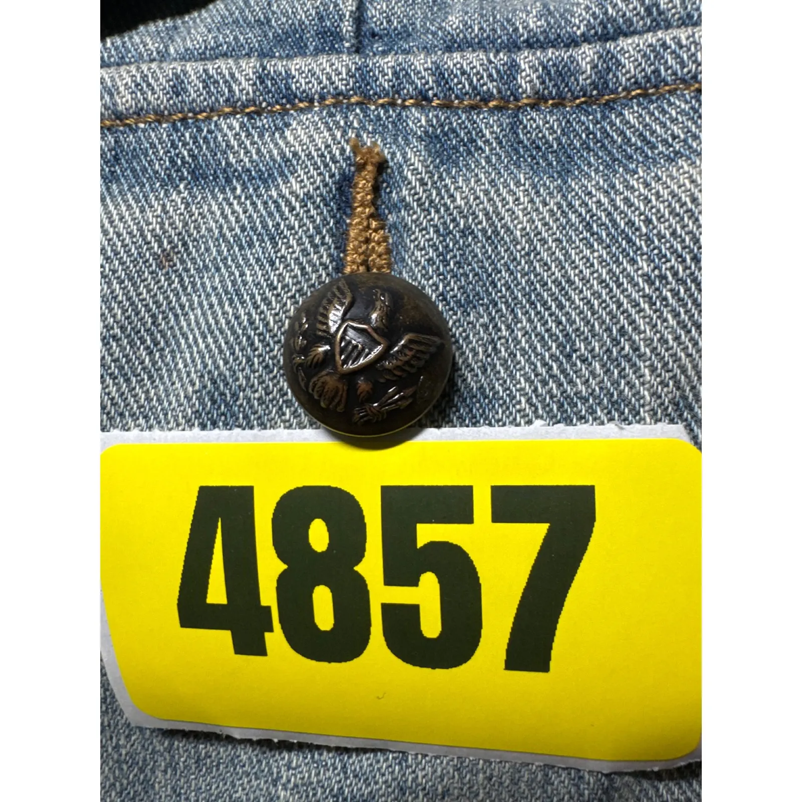 Lauren Jeans Co Denim Jacket Distressed Light Wash Button Front Women's M Blue Size M - Image 10