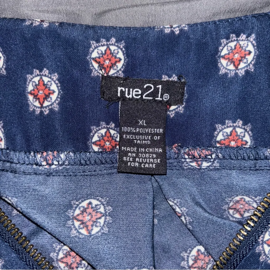 Rue21 Navy and Red Patterned Midi Dress - Image 6