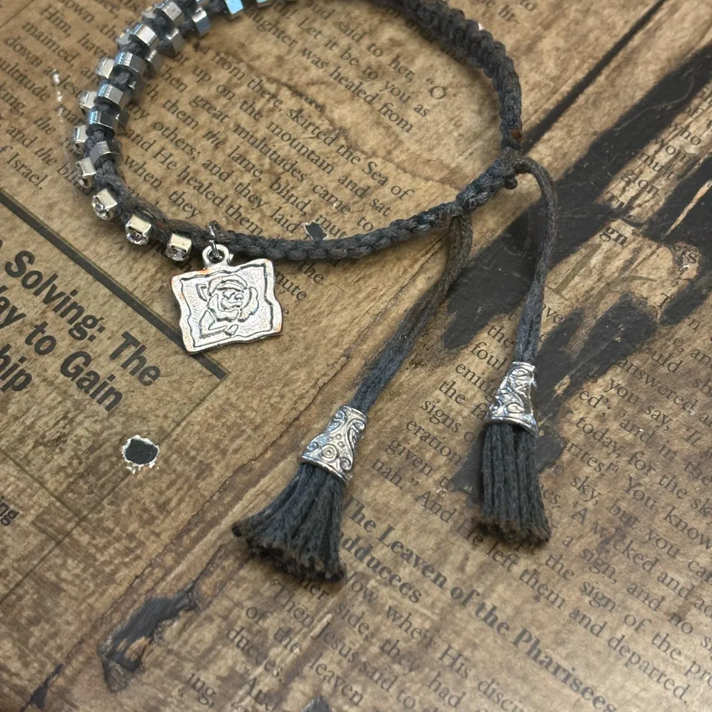 Rose Gonzales Chocolate Brown Woven Rhinestone Bracelet - Image 5