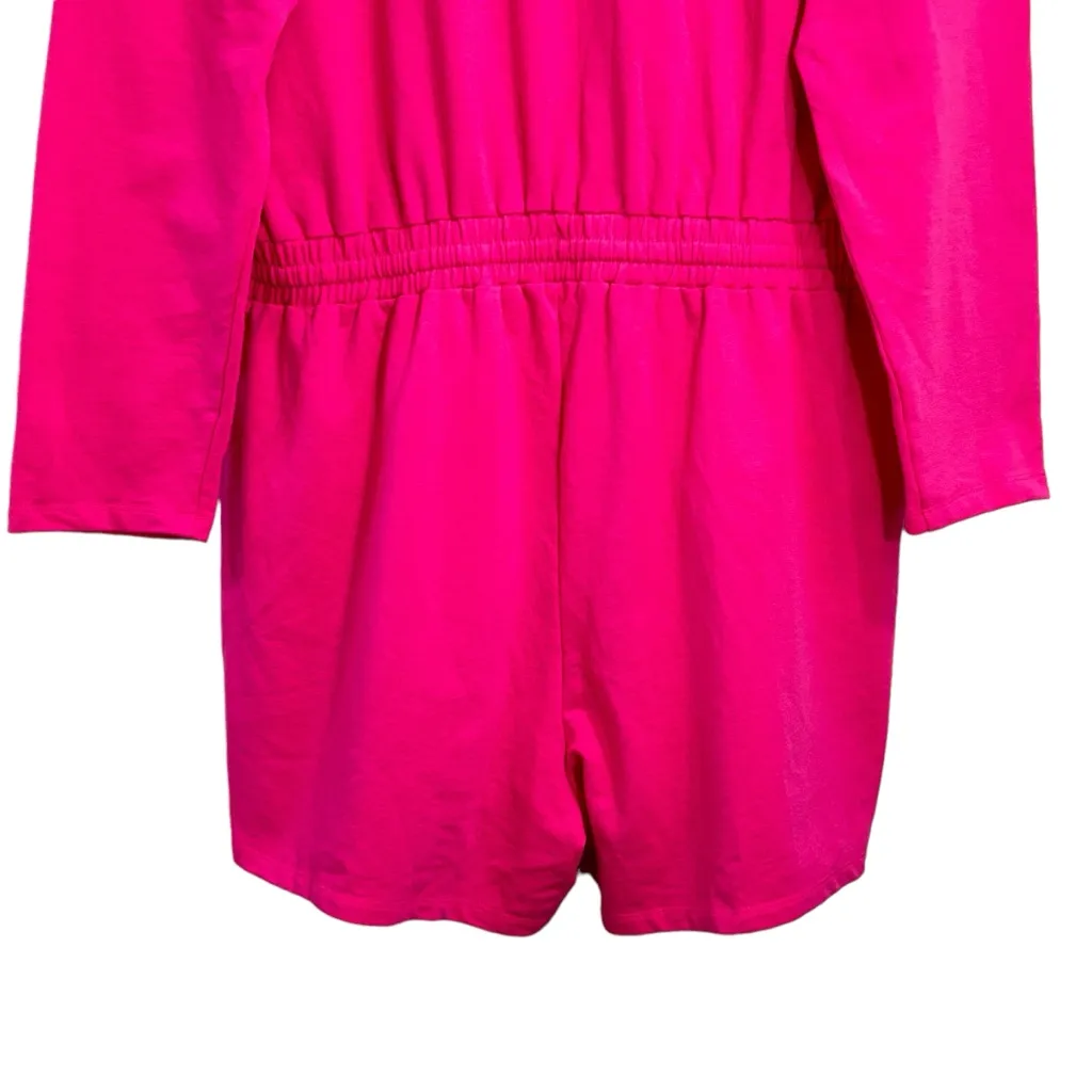 NY&C Bright Pink Long Sleeve Heavyweight Stretch Waist Romper Womens Size XL NWT - Image 11
