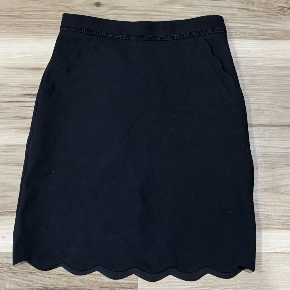 NEW Skies Are Blue Bernice Scallop Hem Skirt Black Women’s XS - Image 2