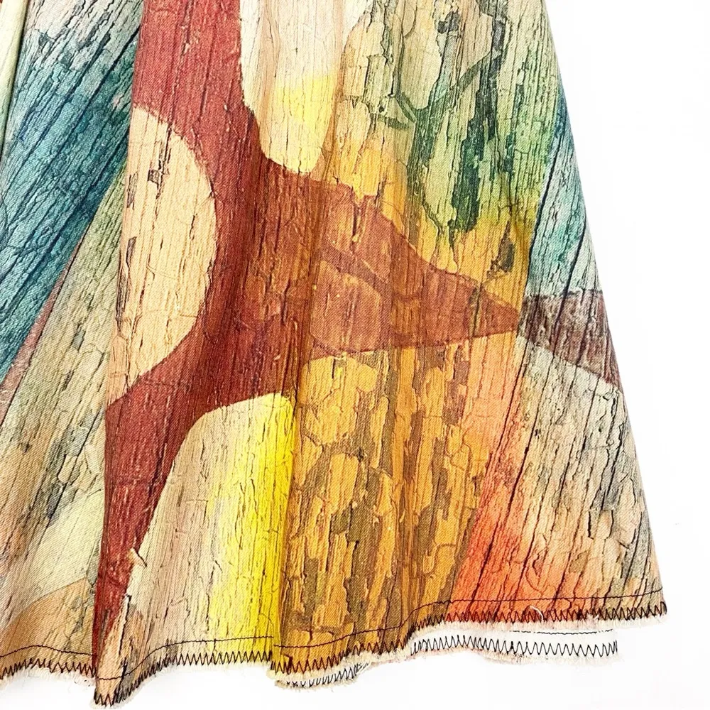 Making The Cut Winning Look Gary Graham Carnival Painting Cotton Dress Size M - Image 11