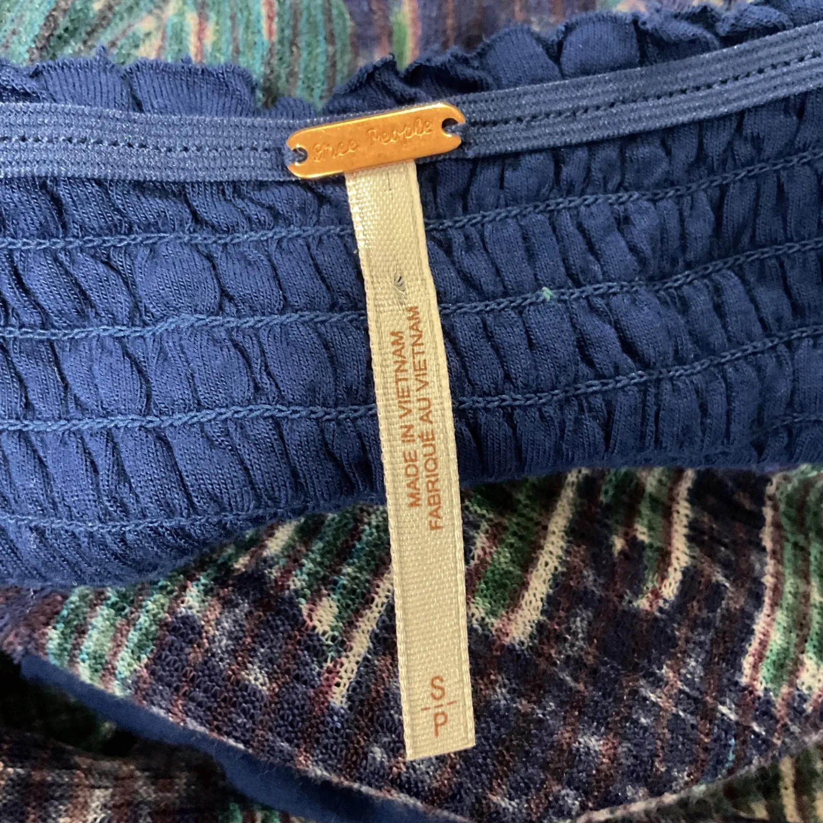 Free People All Wrapped Up Blue Ikat Print High Low Midi Dress Womens S - Image 8