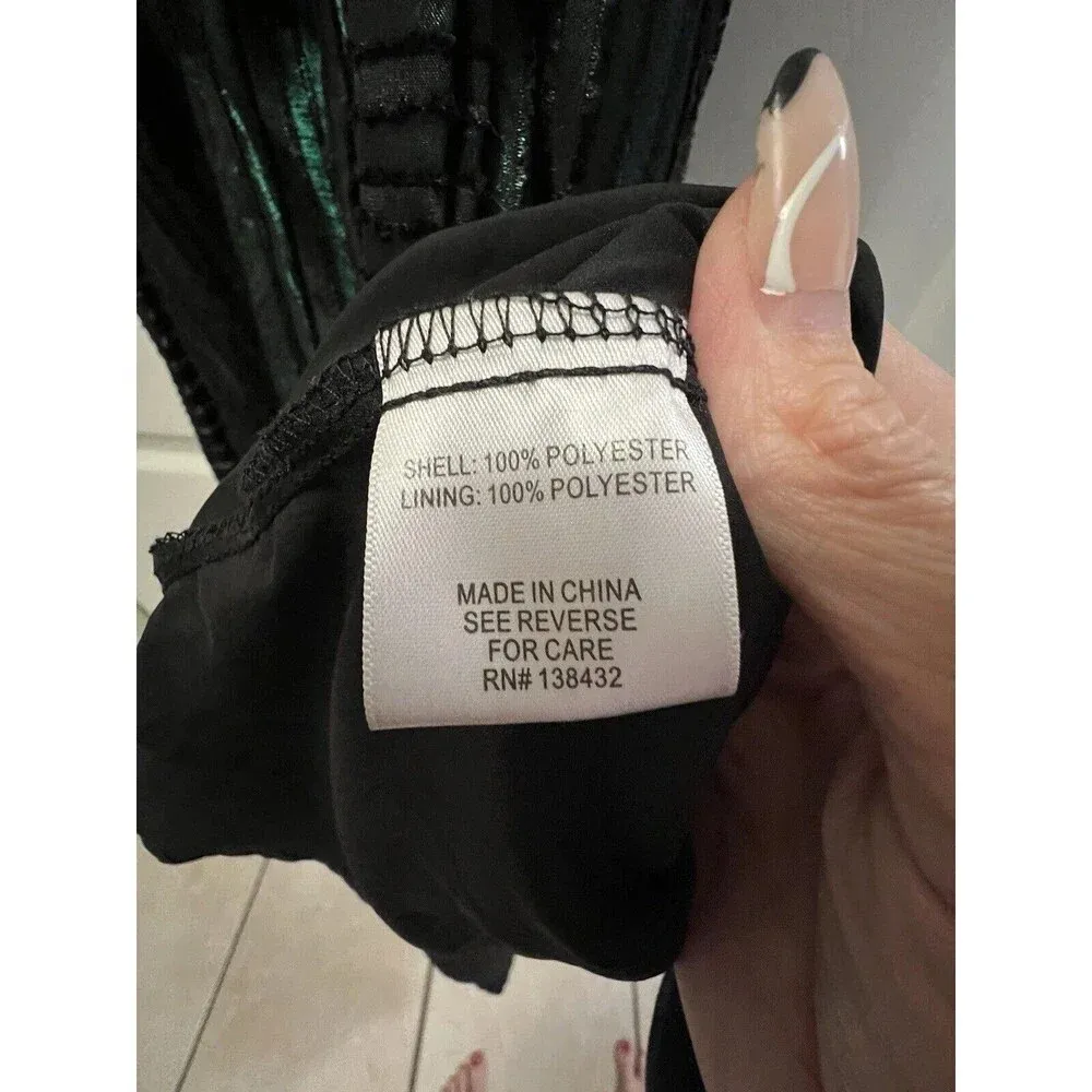 ModCloth Time To Shine Emerald Green And Black Metallic MIDI Dress Size Medium - Image 4