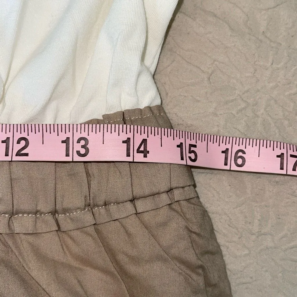 Grey State Womens Cap Sleeve Drawstring Helena Mini Dress Spa White Size 3 NWT Tan Size L - Image 7