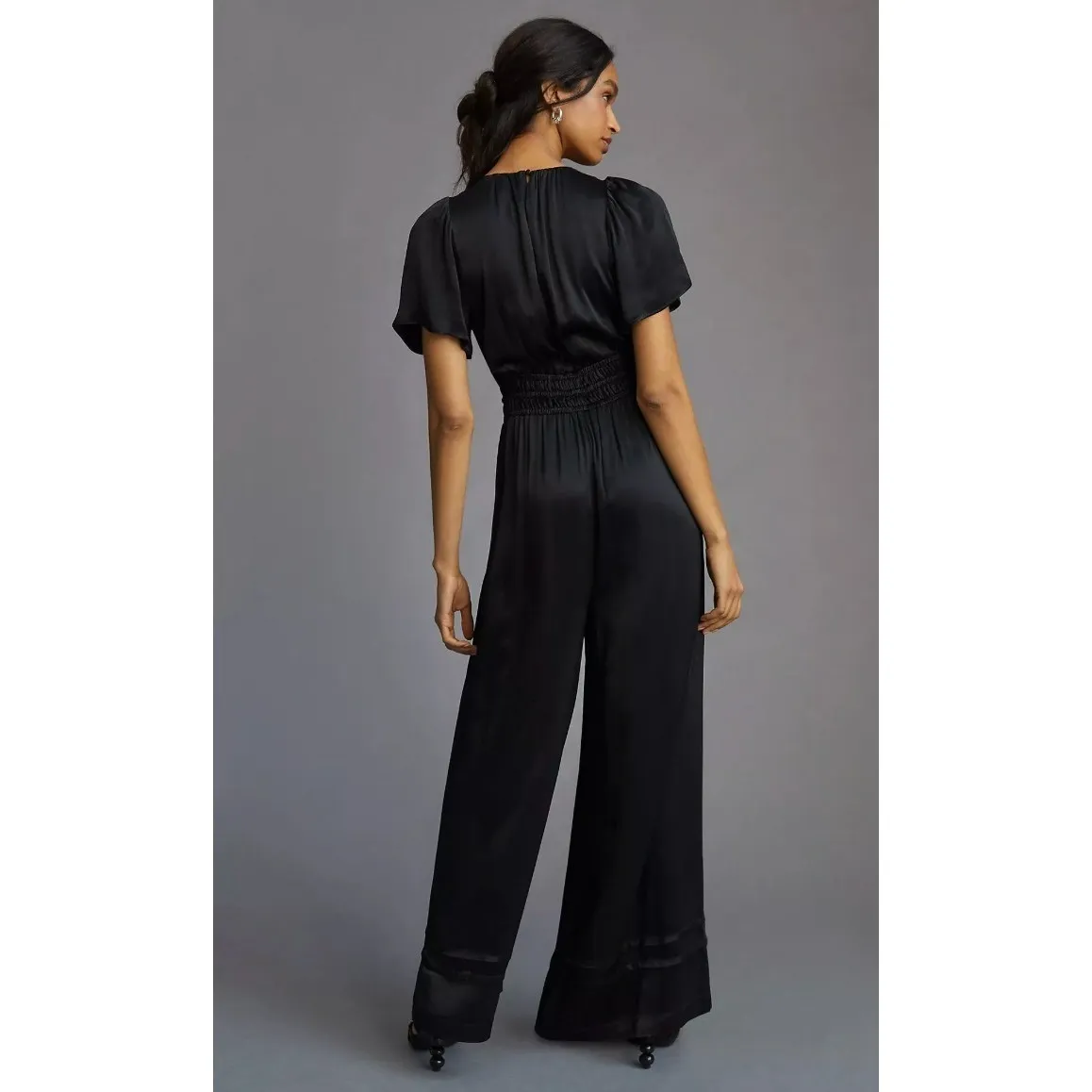Anthropologie The‎ Sommerset Jumpsuit Size XS Wide Leg Black - Image 14