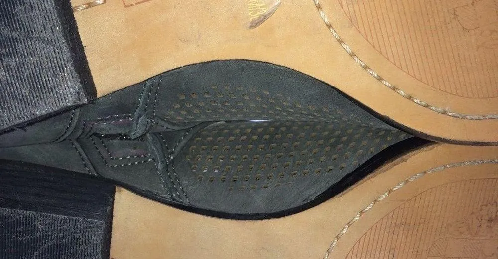 Vince Camuto Women's Dark Gray Laser Cut Perforated Suede Booties - Image 10