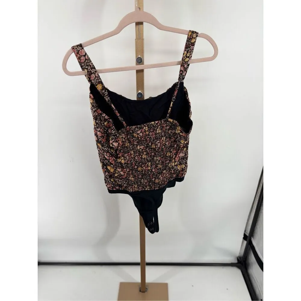 Abercrombie black floral bodysuit size large - Image 9