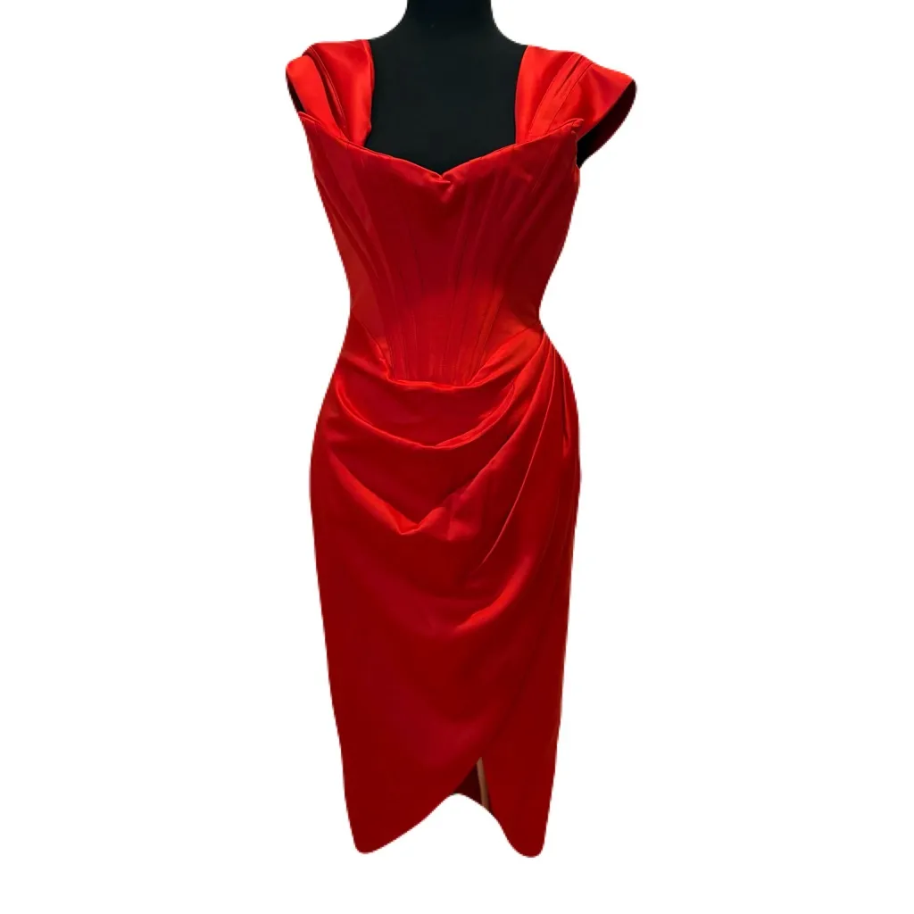 NWT House of CB Loretta Red Sz S Small Corset Dress Cocktail Party Holiday - Image 9