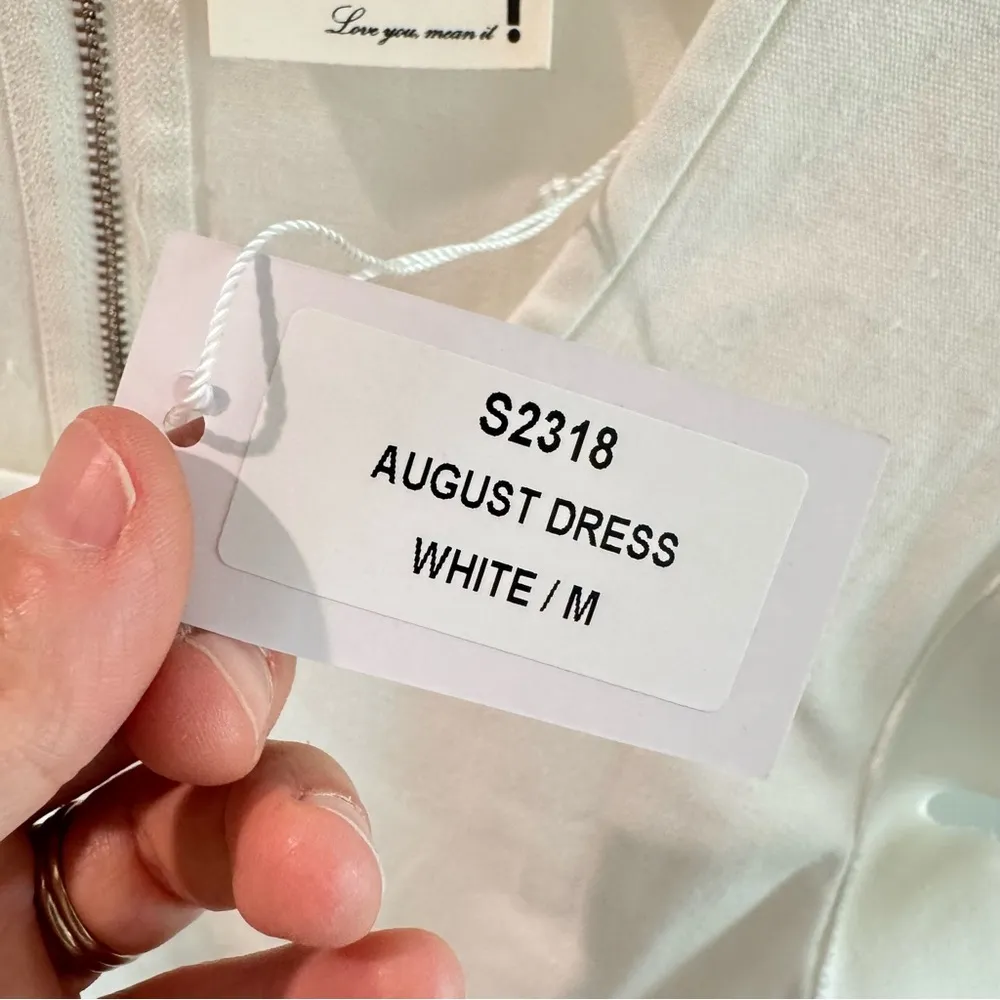 NWT Shug August White Cut Out Mini Dress Medium - Image 5