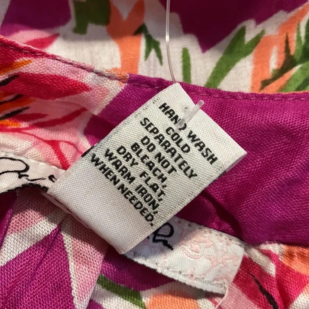 Pretty Pink 2X sleeveless floral print tank colorful halter neck plus fuchsia Purple - Image 6