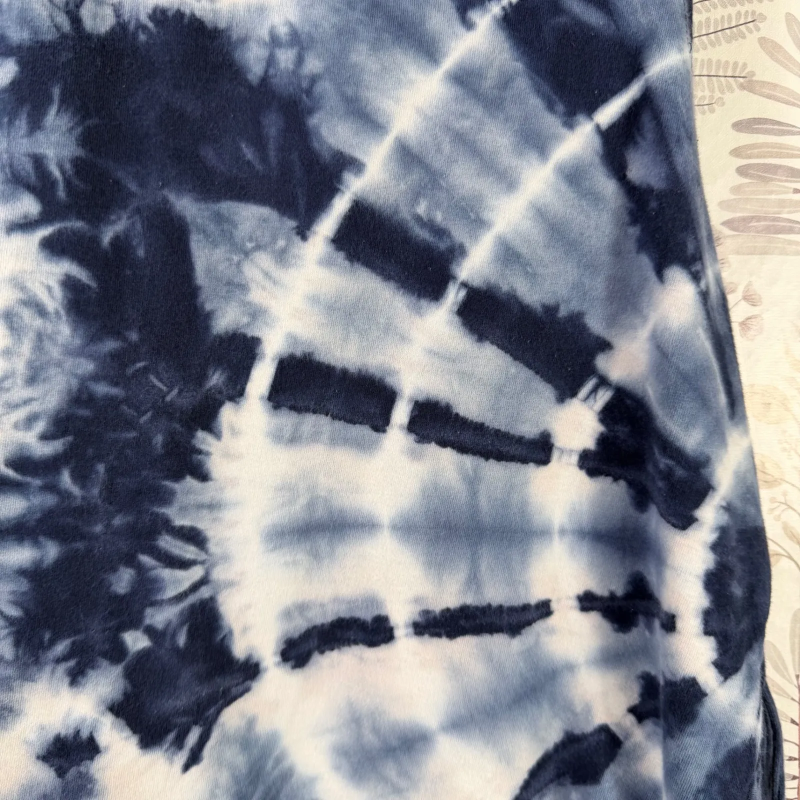 Shyanne Tie-Dye Fringe Tank Top Blue & White Western Boho 100% Cotton Size M - Image 5