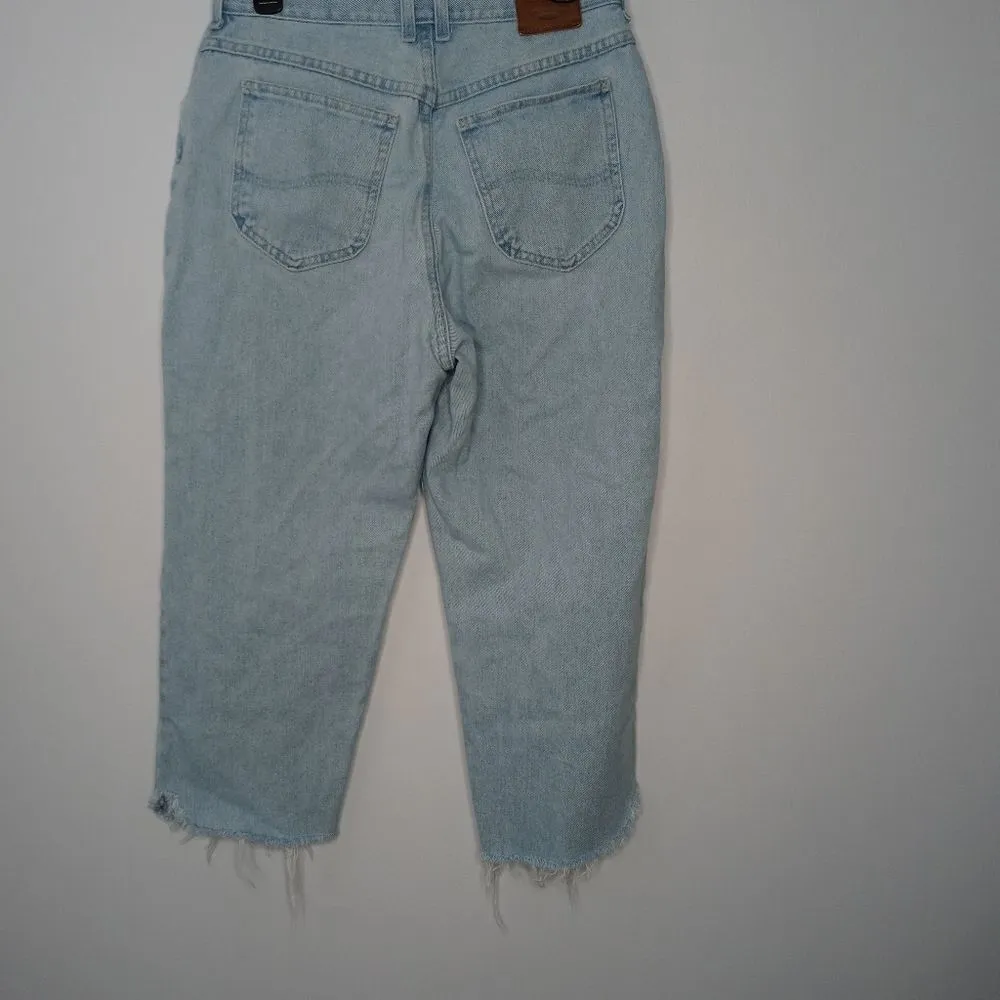 Vintage Lee Light Blue Jeans Distressed Hem - Image 5
