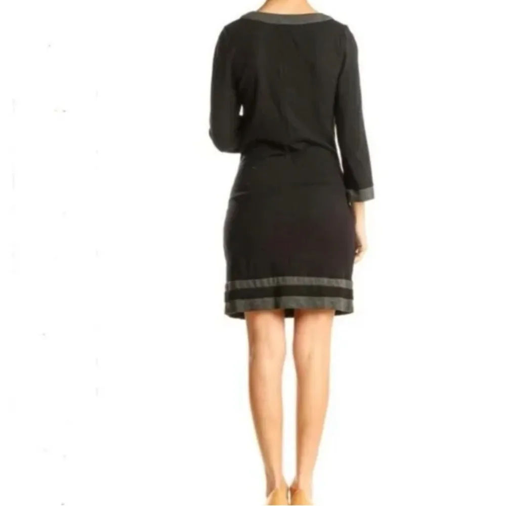 Boden Black & Gray Contrast Trim Sheath Dress with Pockets size 2 - Image 3