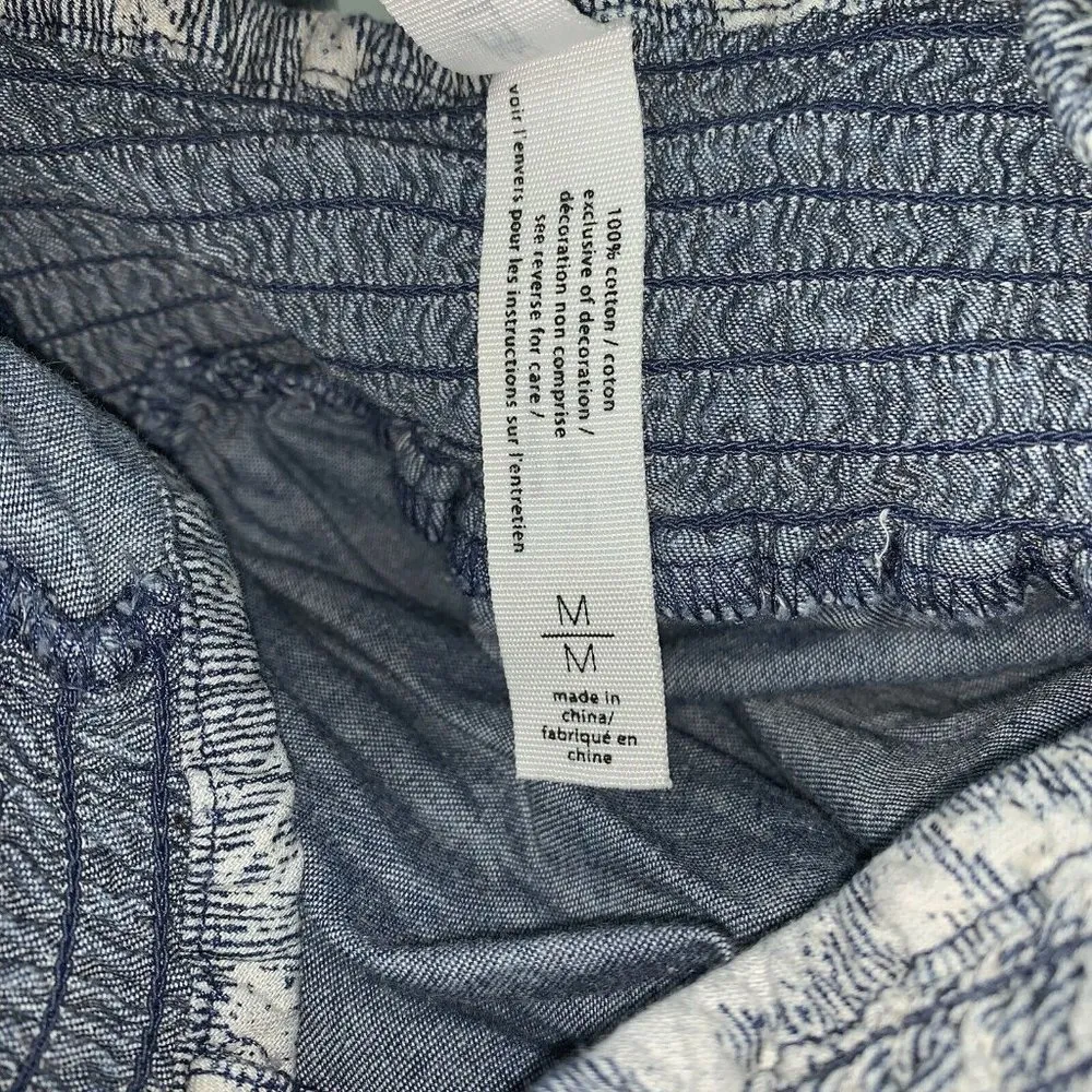 Bethany Mota Womens Mini Dress Spaghetti Straps Size M Blue Coral Cotton Cut Out - Image 5