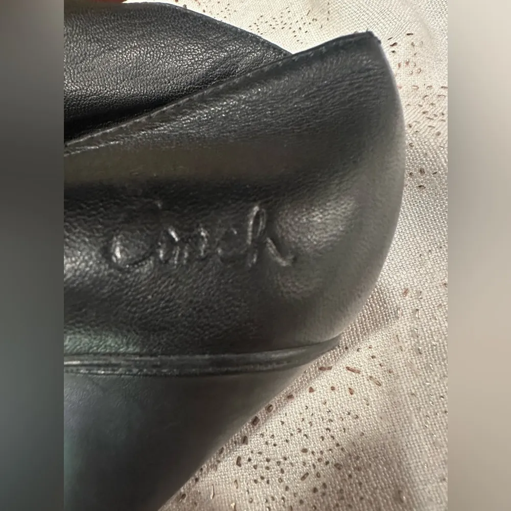 Coach Alexandria Black Soft Leather Booties High Heels Fold Cuff - Image 2