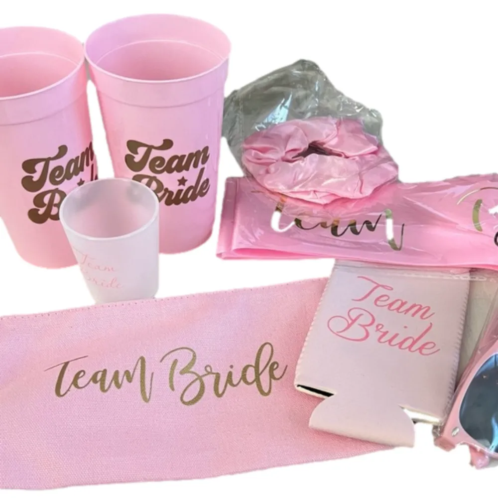 “Team Bride” Bachelorette Set Pink - Image 2